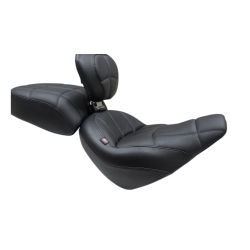 PartzBiz HD MD79494 - Mustang Solo Front Black Harley Seat W/ Backrest Cube Stitch 18-23 FXBB/FXBBS | 79494 PartzBiz HD MD79494 - Mustang Solo Front Black Harley Seat W/ Backrest Cube Stitch 18-23 FXBB/FXBBS | 79494