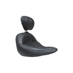 PartzBiz HD MD79041 - Mustang Solo Front Black Harley Seat W/ Backrest Dagger Stitch 18-23 FLSB/FXLR/FXLRS | 79041 PartzBiz HD MD79041 - Mustang Solo Front Black Harley Seat W/ Backrest Dagger Stitch 18-23 FLSB/FXLR/FXLRS | 79041