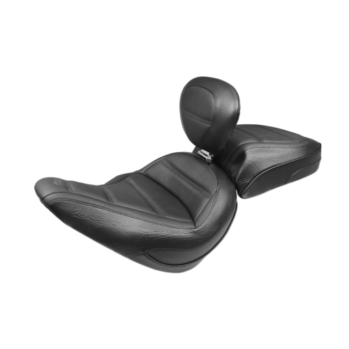 PartzBiz HD: 4408426-Mustang Solo Front Black Harley Seat W/ Backrest Quad Stitch 18-23 FLSL | 79028 PartzBiz HD: 4408426-Mustang Solo Front Black Harley Seat W/ Backrest Quad Stitch 18-23 FLSL | 79028