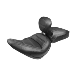 PartzBiz HD MD79026 - Mustang Solo Rear Black Harley Seat W/ Backrest Quad Stitch 18-23 FLSL | 79026 PartzBiz HD MD79026 - Mustang Solo Rear Black Harley Seat W/ Backrest Quad Stitch 18-23 FLSL | 79026