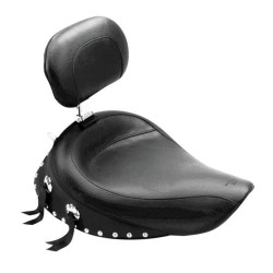PartzBiz HD MD79109 - Mustang Studded Wide Solo Seat with Removable Driver Backrest for Harley Dyna 96-03 | 79109 PartzBiz HD MD79109 - Mustang Studded Wide Solo Seat with Removable Driver Backrest for Harley Dyna 96-03 | 79109