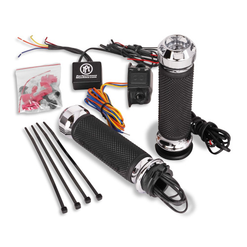 PartzBiz HD: 4407716-Performance Machine Apex ปลอกแฮนด์แบบมีความร้อน Chrome Dual Cable Throttle Harley 84-21 PartzBiz HD: 4407716-Performance Machine Apex ปลอกแฮนด์แบบมีความร้อน Chrome Dual Cable Throttle Harley 84-21