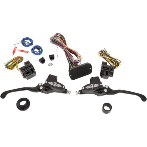 PartzBiz HD: 4407730-Performance Machine Black Contrast 11/16 ชุดควบคุมแฮนด์รถ Can Bus 14-16 FLH | 0062-4026-BM PartzBiz HD: 4407730-Performance Machine Black Contrast 11/16 ชุดควบคุมแฮนด์รถ Can Bus 14-16 FLH | 0062-4026-BM