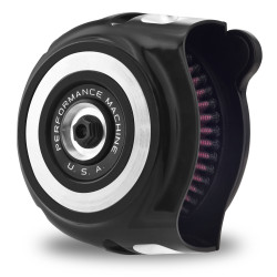 PartzBiz HD PM0206-2133-BM - Performance Machine PM Black Contrast Cut Vintage Air Cleaner Indian Chieftain | 0206-2133-BM PartzBiz HD PM0206-2133-BM - Performance Machine PM Black Contrast Cut Vintage Air Cleaner Indian Chieftain | 0206-2133-BM