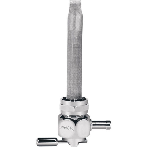 PartzBiz HD: 4407154-Pingel 6311-CHO Power Flo Oval Chrome HEX 180 องศาเข้าด้านใน 22mm Petcock Harley | 6311-ชอ