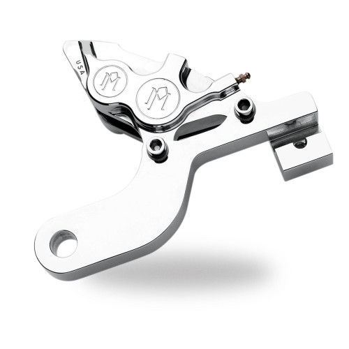 PartzBiz HD: 4407021-PM Chrome 4 Piston Rear Brake Caliper for Harley Touring FLH/T 08-14 W/ PM Disc - 1257-0081-A-CH