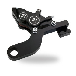 PartzBiz HD PM1290-0073-BM - PM Contrast Cut 4 Piston Rear Brake Caliper for Harley Touring 02-07 - 1290-0073-BM PartzBiz HD PM1290-0073-BM - PM Contrast Cut 4 Piston Rear Brake Caliper for Harley Touring 02-07 - 1290-0073-BM