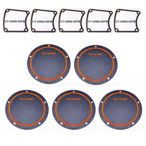 PartzBiz HD: 4406665-5 Derby Cover 25416-99FM & 5 Inspection Cover 34906-85FM Gaskets Harley Twin Cam Models PartzBiz HD: 4406665-5 Derby Cover 25416-99FM & 5 Inspection Cover 34906-85FM Gaskets Harley Twin Cam Models