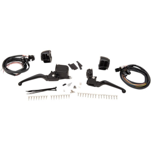 PartzBiz HD: 4406328-Drag Black 11/16" Master Cylinder Handlebar Control Kit Harley FL FX XL 96-13 0610-2150 06102150 dyna glide wide electra road street king sportster sporty mechanical hydraulic disc single dual Harley Davidson Softail Fat Boy Slim FLSS FLSTFBS Custom PartzBiz HD: 4406328-Drag Black 11/16" Master Cylinder Handlebar Control Kit Harley FL FX XL 96-13 0610-2150 06102150 dyna glide wide electra road street king sportster sporty mechanical hydraulic disc single dual Harley Davidson Softail Fat Boy Slim FLSS FLSTFBS Custom