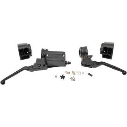 PartzBiz HD: 4406330-Drag Black 11/16 ” ชุดควบคุมแฮนด์กระบอกสูบหลัก Harley Big Twin FX 84-95 0610-2148 06102148 dyna glide wide electra road street king sportster sporty กลไกไฮดรอลิก ดิสก์เดี่ยวคู่ Harley Davidson Softail Fat Boy Slim FLSS FLSTFBS Custom Ch