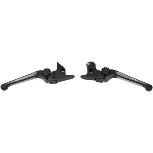 PartzBiz HD: 4406340-PSR 12-00664-31 Black Silver Anthem Adjustable Brake Clutch Lever Set 2016 Harley Davidson Softail Fat Boy Slim FLSS FLSTFBS Custom Chopper Motorcycle Bike Replacement Upgrade 0610-2123