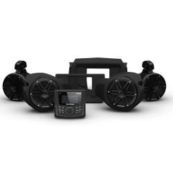 PartzBiz HD RF-RZR14-STG2 - Rockford Fosgate PMX-1 Front Rear Speaker Kit Polaris RZR Gen3 14-21 RZR14-STG2