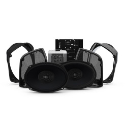 PartzBiz HD RF-HD14RK-STAGE2 - Rockford Fosgate Two Speakers & Amplifier Kit Select Harley Road King 14-Up FLHR Stereo Bluetooth Aux Sirius XM Pandora Receiver Power Marine 4 channel Amplifier 6.5 Coaxial 8 AWG Upgrade PartzBiz HD RF-HD14RK-STAGE2 - Rockford Fosgate Two Speakers & Amplifier Kit Select Harley Road King 14-Up FLHR Stereo Bluetooth Aux Sirius XM Pandora Receiver Power Marine 4 channel Amplifier 6.5 Coaxial 8 AWG Upgrade