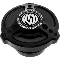 PartzBiz HD PM0210-2053-SMB - Roland Sands Design ฝาปิดถังน้ำมันเชื้อเพลิง Black Ops Harley Big Twin 96-20