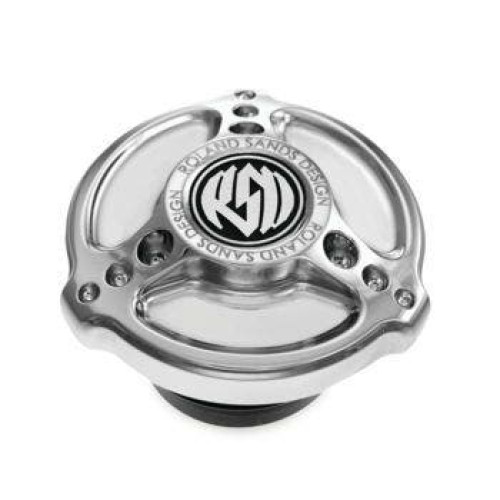 PartzBiz HD: 4404845-Roland Sands Design ฝาถังน้ำมัน Tracker Chrome Harley Big Twin 96-20