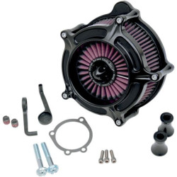 PartzBiz HD PM0206-2038-B - Roland Sands RSD Black Turbine Stage1 เครื่องฟอกอากาศ Harley 08-17 TBW Twin Cam | 0206-2038-บี