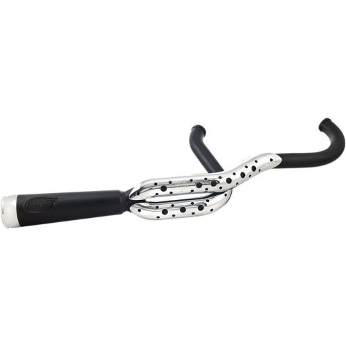 PartzBiz HD: 4404789-Roland Sands RSD Chrome / Black Track 2-1 Exhaust Harley Softail FXS/FLST 86-16 | 11825 PartzBiz HD: 4404789-Roland Sands RSD Chrome / Black Track 2-1 Exhaust Harley Softail FXS/FLST 86-16 | 11825