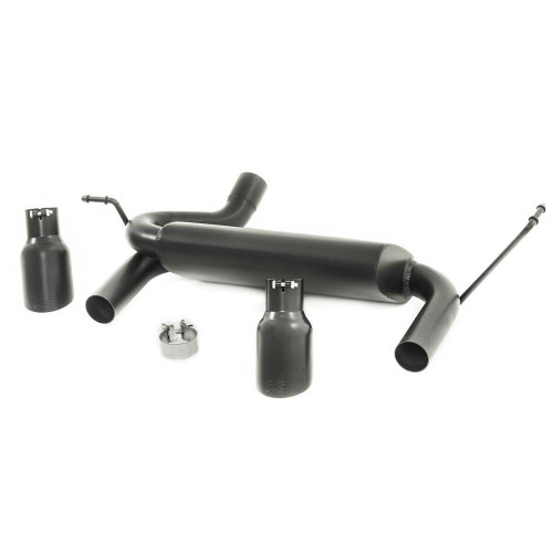 PartzBiz HD: 4404521-Rough Country 96002 Dual Performance Exhaust Matte Black สำหรับ 07-18 Jeep Wrangler JK ชุดยกช่วงล่างใหม่ที่ดีที่สุดอัพเกรด Offroad Custom Unlimited Sport Rubicon Moab Sahara 2 4 ประตู 4x4 4wd 2wd Front Axle