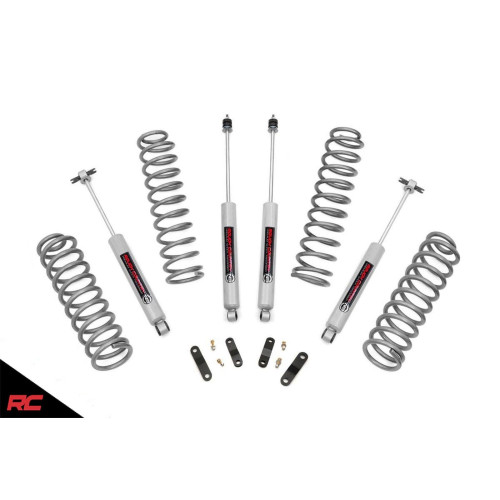 PartzBiz HD: 4404498-Rough Country PERF678 ชุดยก 2.5” พร้อมโช๊ค N3 สำหรับปี 2007-2018 Jeep Wrangler JK 4WD ชุดยกช่วงล่างใหม่ที่ดีที่สุด อัพเกรด Offroad Custom Unlimited Sport Rubicon Moab Sahara 2 ประตู 4x4 4wd เพลา