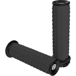 PartzBiz HD PM0063-2067-B - Roland Sands Design RSD Black Traction Billet Hand Grips Harley Cable 84-17 | 0063-2067-บี