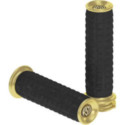 PartzBiz HD PM0063-2069 - Roland Sands Design RSD ด้ามจับทองเหลือง Traction Billet Hand Grips Harley Cable 84-17 | 0063-2069