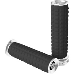 PartzBiz HD PM0063-2067-CH - Roland Sands Design RSD Chrome Traction Billet Hand Grips Harley Cable 84-17 | 0063-2067-ช