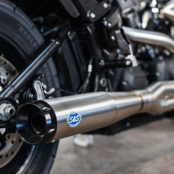 PartzBiz HD SS550-0996B - S&S Cycle SuperStreet 2-1 Exhaust System Stainless w/ Black Tip M8 Softail 18-Up Harley PartzBiz HD SS550-0996B - S&S Cycle SuperStreet 2-1 Exhaust System Stainless w/ Black Tip M8 Softail 18-Up Harley