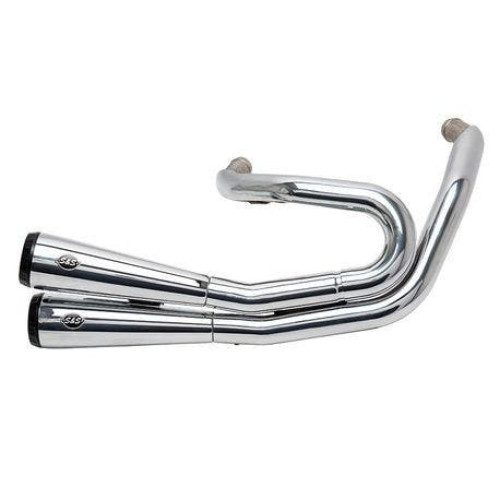PartzBiz HD: 4404100-S&S Cycles 550-0816A Chrome Grand National 2-2 Full Exhaust Softail M8 18-Up 1800-2442 18002442 Milwaukee-Eight Softail Street Bob Low Rider Slim Fat Bob Deluxe ดีที่สุดสำหรับประสิทธิภาพ 50 สถานะถูกกฎหมาย