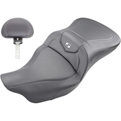 PartzBiz HD: 4403956-Saddlemen 808-07B-185BR โซฟา Road 2 ที่นั่งพร้อมพนักพิง HD Touring FLH/T 08-Up
