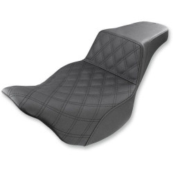 PartzBiz HD DS08011050 - Saddlemen Black Front Lattice Stitch LS Diamond Step Up Seat Harley FLH 08-23 | 808-07B-172 PartzBiz HD DS08011050 - Saddlemen Black Front Lattice Stitch LS Diamond Step Up Seat Harley FLH 08-23 | 808-07B-172