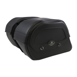 PartzBiz HD DS35010308 - Saddlemen Cruis'N Slant Jumbo 19" Throw-Over Universal Motorcycle Saddlebags | 3501-0308