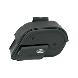 PartzBiz HD DS35010384 - Saddlemen Cruis'N Slant Large 17" Throw-Over Universal Saddlebags w/ Face Pouch | 3501-0384