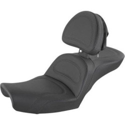 PartzBiz HD DS08030681 - Saddlemen Explorer Lattice Seat w/ Backrest 2-Up Harley Dyna FXD FXDL 96-03