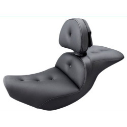 PartzBiz HD DS08102094 - Saddlemen I14-07-181BR Road Sofa Pillow Top 2 Up Seat w/ Backrest 14-19 Indian chief chieftain roadmaster springfield motorcycle black leather custom comfortable ride upgrade
