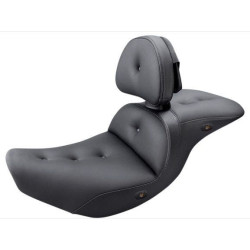 PartzBiz HD DS08102095 - Saddlemen I14-07-181BRHCT Heated Road Sofa PT 2 Up Seat w/ Backrest 14-19 Indian chief chieftain roadmaster springfield motorcycle black leather custom comfortable ride upgrade