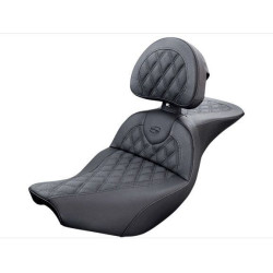 PartzBiz HD DS08102090 - Saddlemen I14-07-182BR Road Sofa LS Stitched 2 Up Seat w/ Backrest 14-19 Indian chief chieftain roadmaster springfield motorcycle black leather custom comfortable ride upgrade