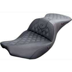 PartzBiz HD DS08102089 - Saddlemen I14-07-182HCT Heated Road Sofa Stitched Seat w/o Backrest 14-19 Indian chief chieftain roadmaster springfield motorcycle black leather custom comfortable ride upgrade