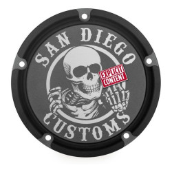 PartzBiz HD TR482245 - San Diego Customs P-DC001BLK Ripper Black Stealth Derby Cover 99-17 Harley Twin Cam 482245 PartzBiz HD TR482245 - San Diego Customs P-DC001BLK Ripper Black Stealth Derby Cover 99-17 Harley Twin Cam 482245
