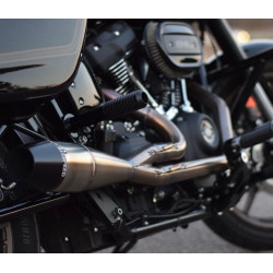 PartzBiz HD WP930-01236 - Sawicki 2 เป็น 1 ท่อไอเสีย Brushed Shorty ยาวปลายดำ Harley M8 Softail 18-Up PartzBiz HD WP930-01236 - Sawicki 2 เป็น 1 ท่อไอเสีย Brushed Shorty ยาวปลายดำ Harley M8 Softail 18-Up