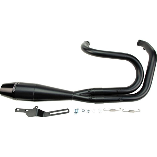 PartzBiz HD: 4403504-Sawicki 2 เป็น 1 Black Shorty Cannon Pipe ท่อไอเสียสีดำ Harley Dyna 91-17