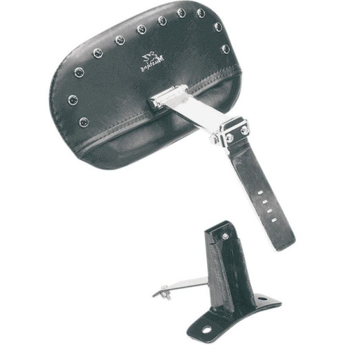 PartzBiz HD: 4403114-Mustang Smooth Black Studs Driver Backrest for Harley Touring 97-08 FLHR & FLHX | 79068
