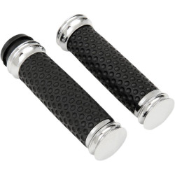 PartzBiz HD AN07-091 - Arlen Ness Chrome Smooth Soft-Touch Hand Grips Harley Throttle by Wire | 07-091 PartzBiz HD AN07-091 - Arlen Ness Chrome Smooth Soft-Touch Hand Grips Harley Throttle by Wire | 07-091