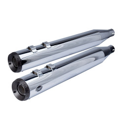 PartzBiz HD SS550-0689 - S&S Cycle Chrome Grand National 4" Slip On Mufflers for Harley FLH Touring 95-16 | 550-0689 PartzBiz HD SS550-0689 - S&S Cycle Chrome Grand National 4" Slip On Mufflers for Harley FLH Touring 95-16 | 550-0689
