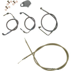 PartzBiz HD DS06100288 - Stainless Braided Kit Cables Kits for 08-13 Harley FLH/T W/O ABS 15"-17" Apes | LA-8010KT-16 PartzBiz HD DS06100288 - Stainless Braided Kit Cables Kits for 08-13 Harley FLH/T W/O ABS 15"-17" Apes | LA-8010KT-16