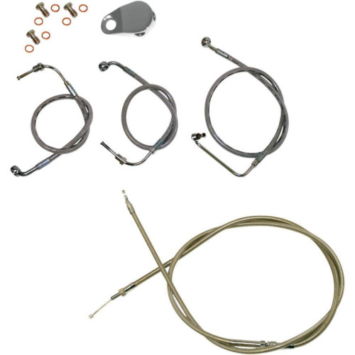 PartzBiz HD: 4402814-Stainless Braided Kit Cables Kits for 08-13 Harley FLH/T W/O ABS 18"-20" Apes | LA-8010KT-19 PartzBiz HD: 4402814-Stainless Braided Kit Cables Kits for 08-13 Harley FLH/T W/O ABS 18"-20" Apes | LA-8010KT-19
