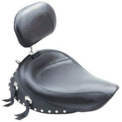 PartzBiz HD MD79346 - Mustang Studded Wide Solo Seat w/ Removable Driver Backrest Harley Dyna 06-17 | 79346 PartzBiz HD MD79346 - Mustang Studded Wide Solo Seat w/ Removable Driver Backrest Harley Dyna 06-17 | 79346