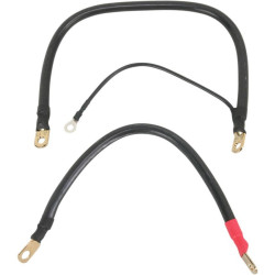 PartzBiz HD DS21130206 - Terry Components 4 Gauge ชุดสายเคเบิลแบตเตอรี่ครบชุด Harley 07 FLHT พร้อมสาย Aux | 22040