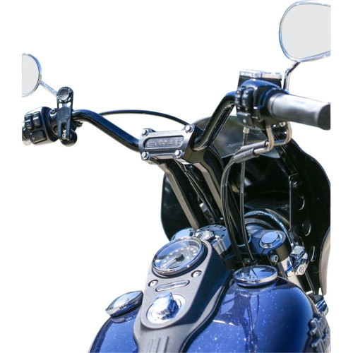 PartzBiz HD: 4402483-Thrashin Supply Black 8" w/o Gauge Cutout Handlebar Straight Riser TSC-8000-1 0602-1048 06021048 bar custom harley davidson