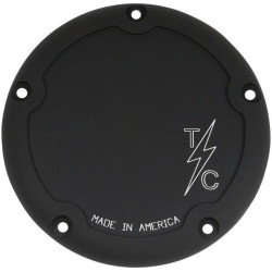 PartzBiz HD DS11070643 - Thrashin Supply Black Dished Billet Derby Cover TSC-3013-4 Harley Softail 18-Up