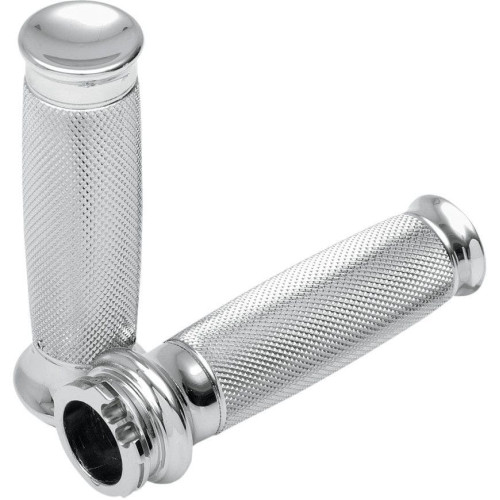 PartzBiz HD: 4402333-Todds Cycle Aluminium Vice Chrome Hand Grips พร้อม Knurl Harley Cable Throttle 84-17 | วีจีเค-1 PartzBiz HD: 4402333-Todds Cycle Aluminium Vice Chrome Hand Grips พร้อม Knurl Harley Cable Throttle 84-17 | วีจีเค-1